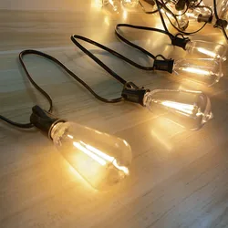 LED ST38 Bulb Globe String Lights Courtyard Outdoor Waterproof Lamp Shatterproof Light Bulbs for Wedding Home Garden Decor