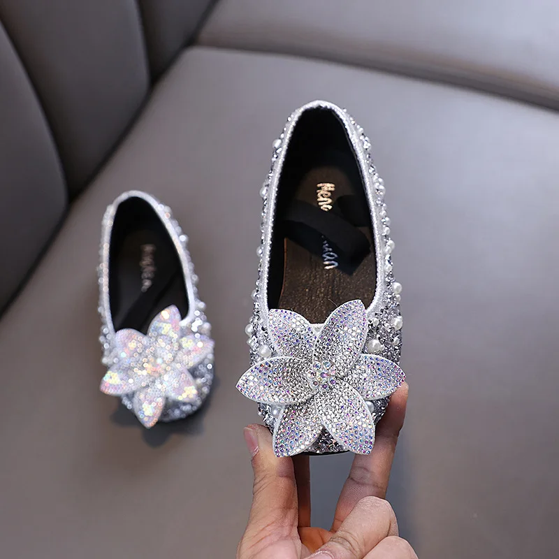 Girls Leather Flat Shoes Non Slip Kids Dance Loafers