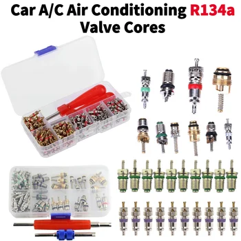 Universal R134A Car Air Conditioner Valve Cores Assortment A/C Shrader Valve Core Remover Tool Kit Auto Repairing Accessories 1
