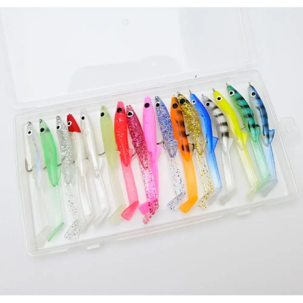 17pcs Mixed Color Raglou Fishing Sea Fishing Spinning Soft Lure Silicone Bait Shad Silicone Fishing Trolling Artificial Bait 5