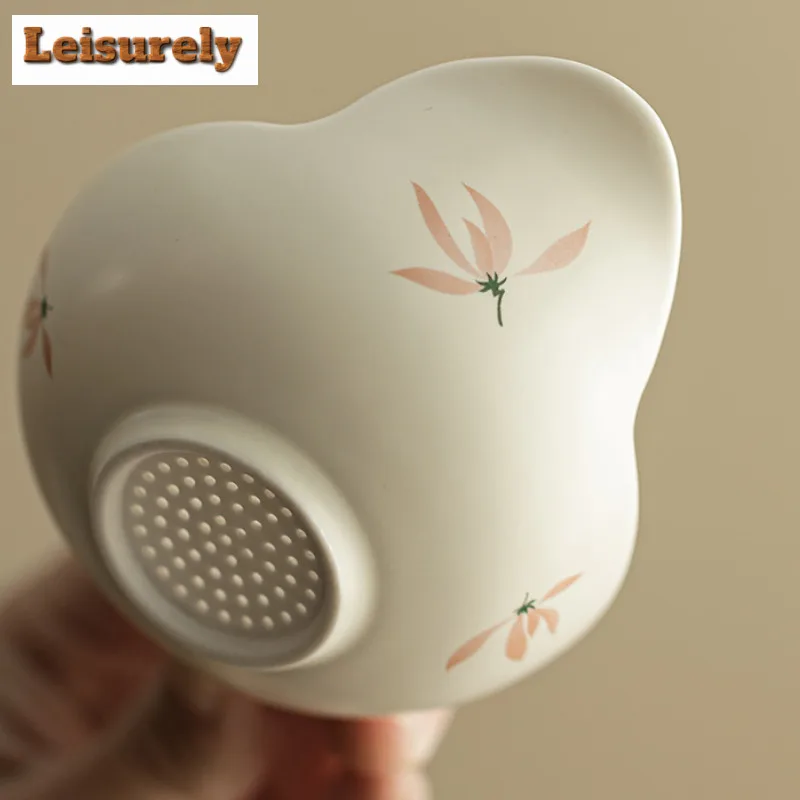 Orchid Wind Chime Gourd Ceramic Tea Separator Infusor Traditional Tea Strainer Dispenser Tea Making Tea Filter Teaset Tableware