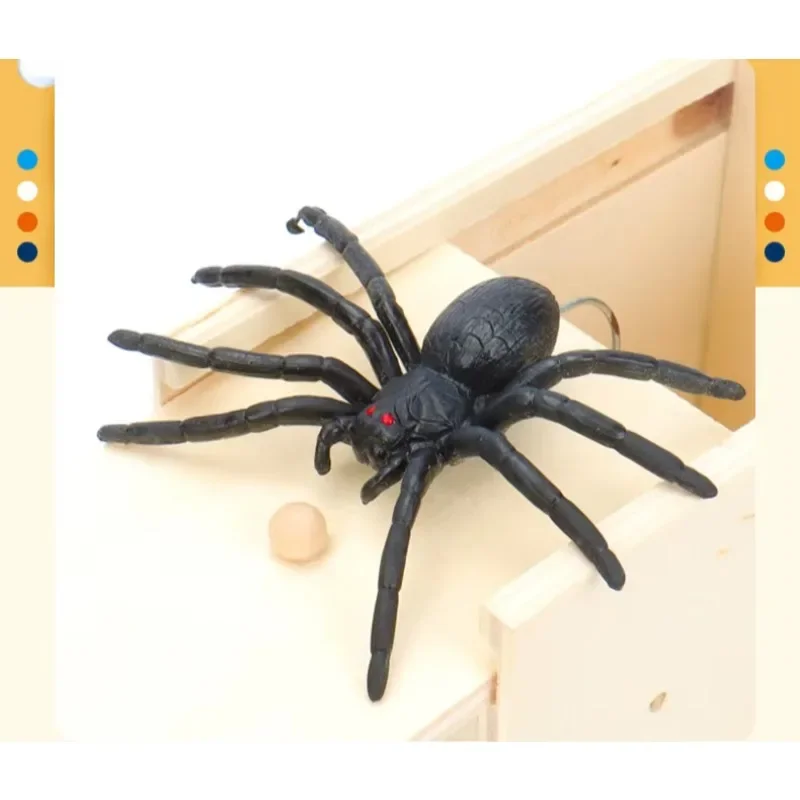 1 PC Trick Spider Funny Scare Box Wooden Hidden Box Quality Prank Wooden Scare Box Fun Game Prank Trick Funny  Gifts