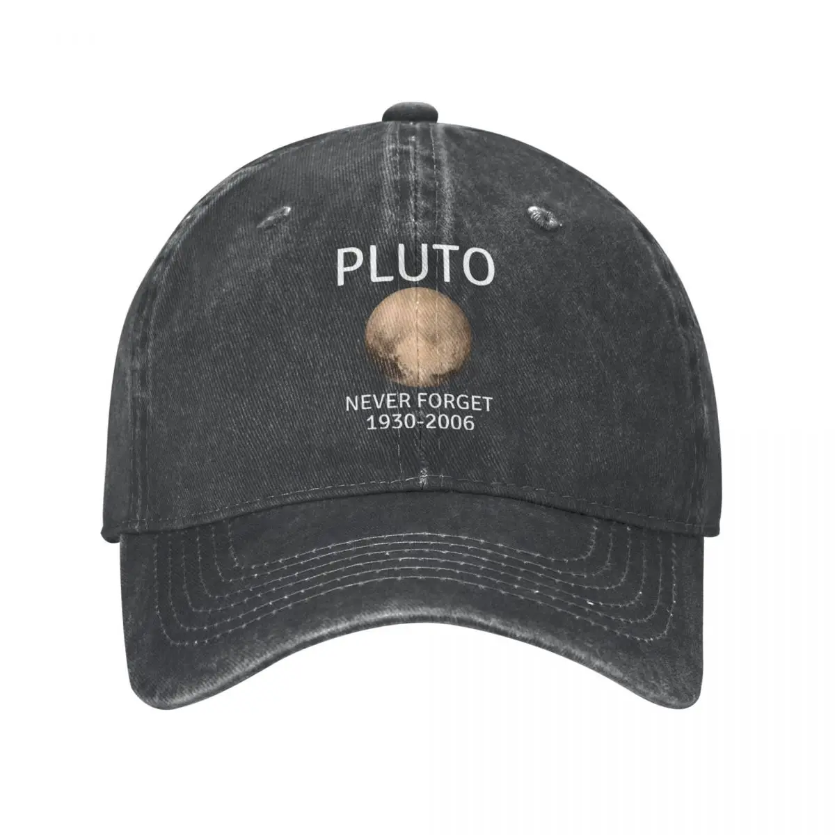 

Never Forget Pluto Astrological Lover Men Women Baseball Cap Distressed Denim Washed Hats Cap Activities Adjustable Snapback Cap