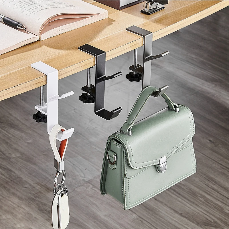 Bag Hanger for Desk Key Holder Punch-free Table Hook Wall Hanging