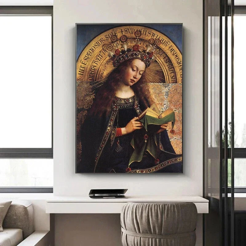 Classical Virgin Mary Canvas Painting Wall Art Posters and Prints Picture Christian Catholic Religious Church Room Home Decor