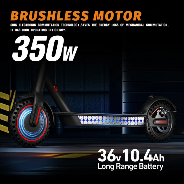 350W Foldable Electric Scooter for Adults Teens,Explosion-proof Tires,Dual Brake System Lightweight High Quality E-scooter 4