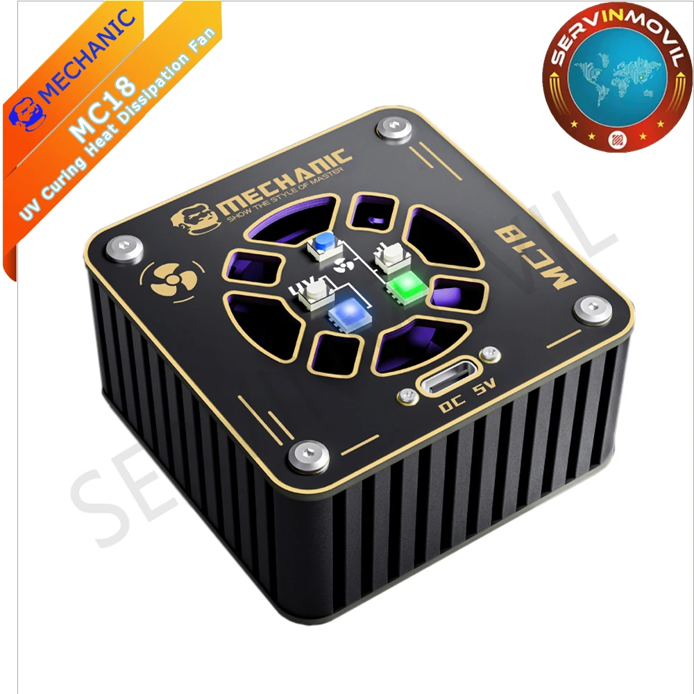 

UV Curing Lamp MECHANIC MC18 Heat Dissipation Fan Quick Cooling Curing Dual Function Adjustment UV Curing Heat Dissipation Fan