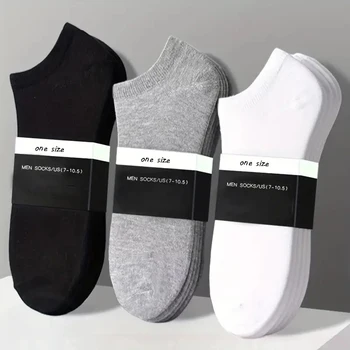 1/5/10 pares de meias confortáveis masculinas e femininas, casuais, curtas, cor sólida, primavera verão, barco, moda, gola redonda, tornozelo 1