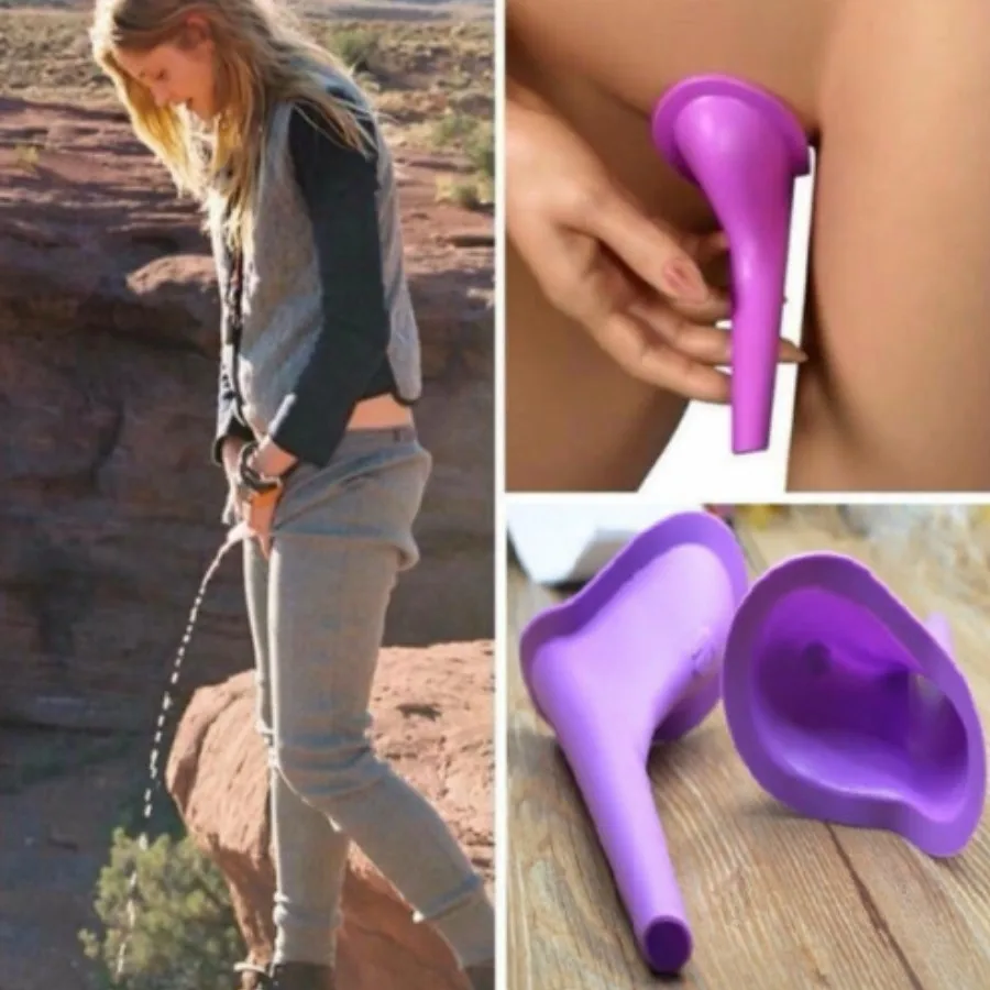 Portable Urinal Women Girl Outdoor Travel Camping Female Urinal Soft Silicone Urination Device Stand Up & Pee 1PC