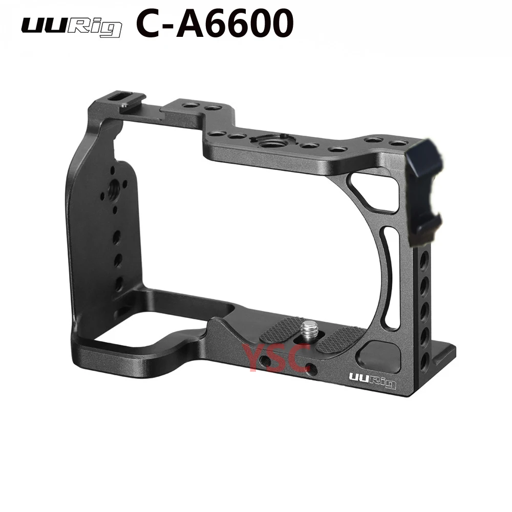 Gabbia Per Fotocamera In Lega Di Alluminio Uurig C-A6600 Con Scarpa Fredda Compatibile Con Supporto Per Scarpe Fredde Sony A6600 Con Attacco Rapido Ar