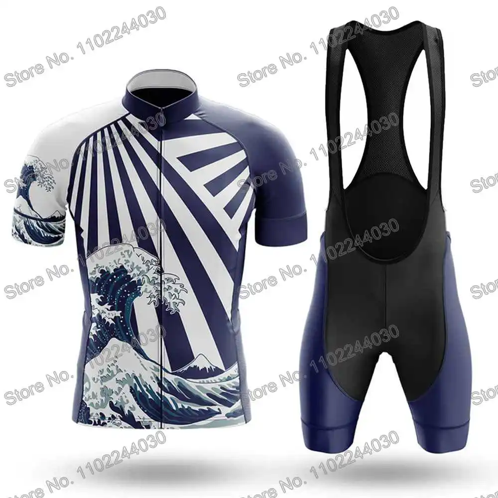 Great Wave Cycling Clothing Summer Cycling Jersey Men's Set Road Race Bike Shirt Suit Short Sleeve MTB Bicycle Bib Shorts
