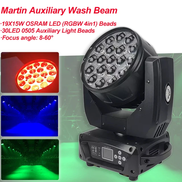 Martin Led Moving Head Lights  Led Moving Head Wash 19x15w - 19x12w Rgbw  4in1 - Aliexpress