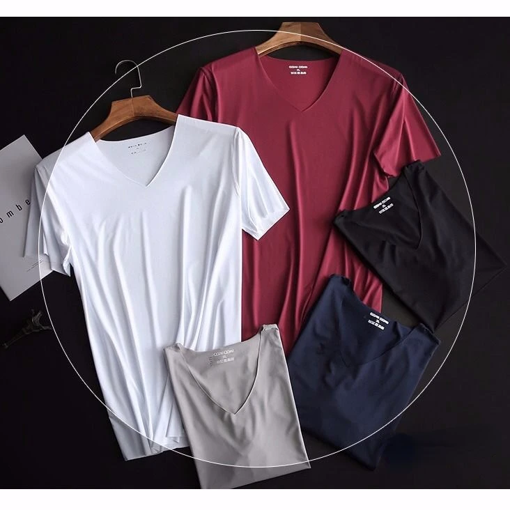 

Men's clothing 2024 Summer Men's Short Sleeved T-shirt, Ice Silk Breathable Slim Fit Casual Sports Top