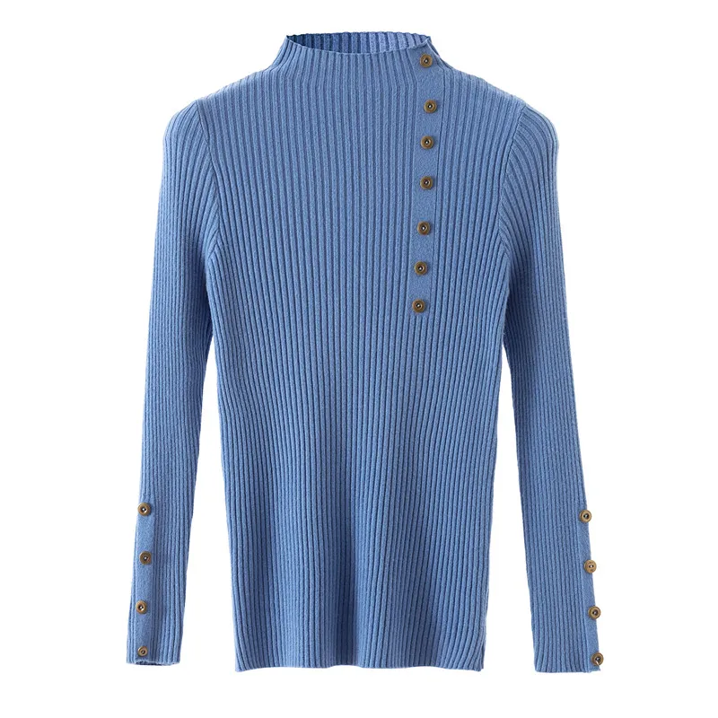 Half High Neck Sweater for Women's Autumn and Winter New Style Pullover Knit Sweater with Slim Fit Underneath 170