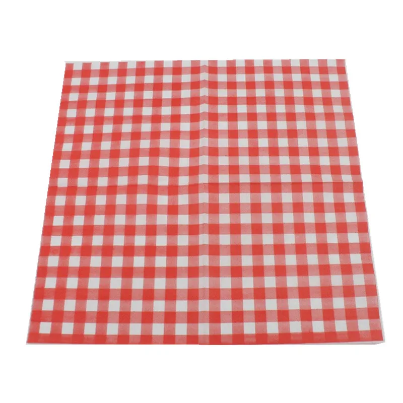 Disposable Plaid Printed Table Dinner Tissue Napkins Paper Tableware For Event Party Decoration 20Pcs/Pack 33x33cm