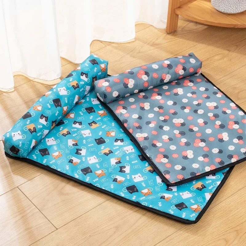 

Pet Pillow Cooling Mat Pad Summer Dogs Cats Ice Silk Cooling Blanket Cushion Pet Sofa Kitten Puppy Supplies