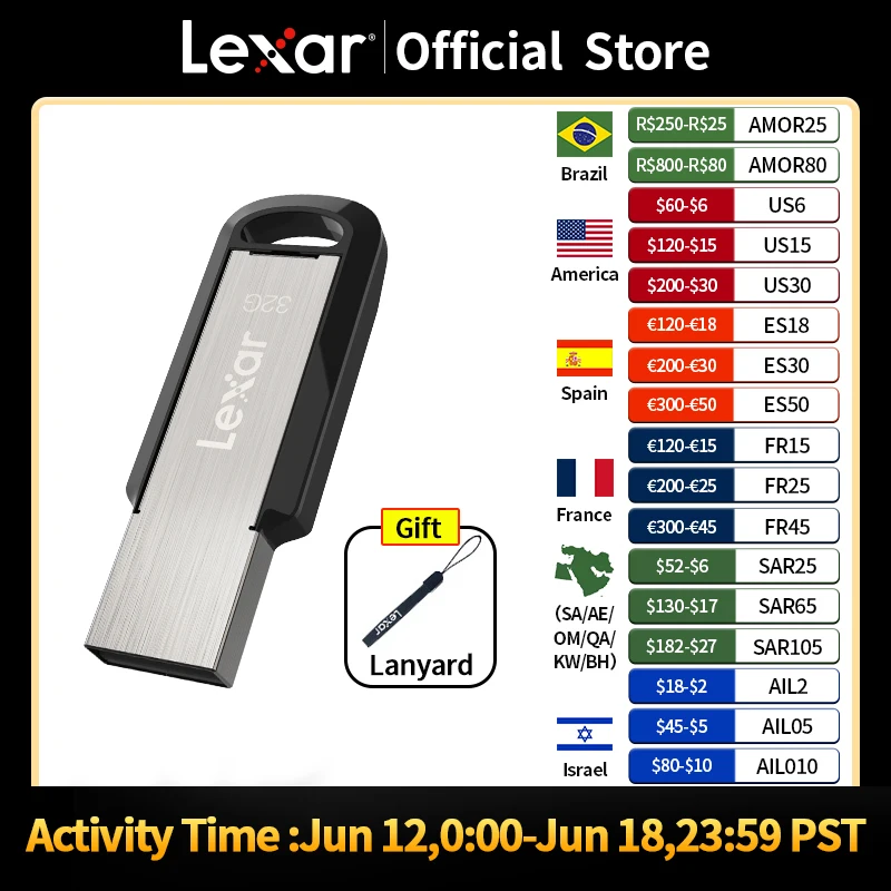 Lexar Original Jumpdrive M400 Usb 3.0 Flash Drive 32gb 64gb 128gb