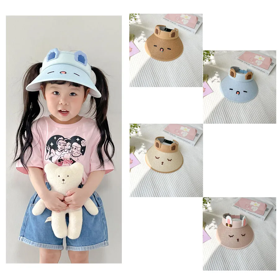Summer Baby Sun Hat Girls Sun Hat anti-UV Baby Cute Fresh Sun Hat Big Brim Children Empty Top Hat Beach Casquettes Chapeau Fille