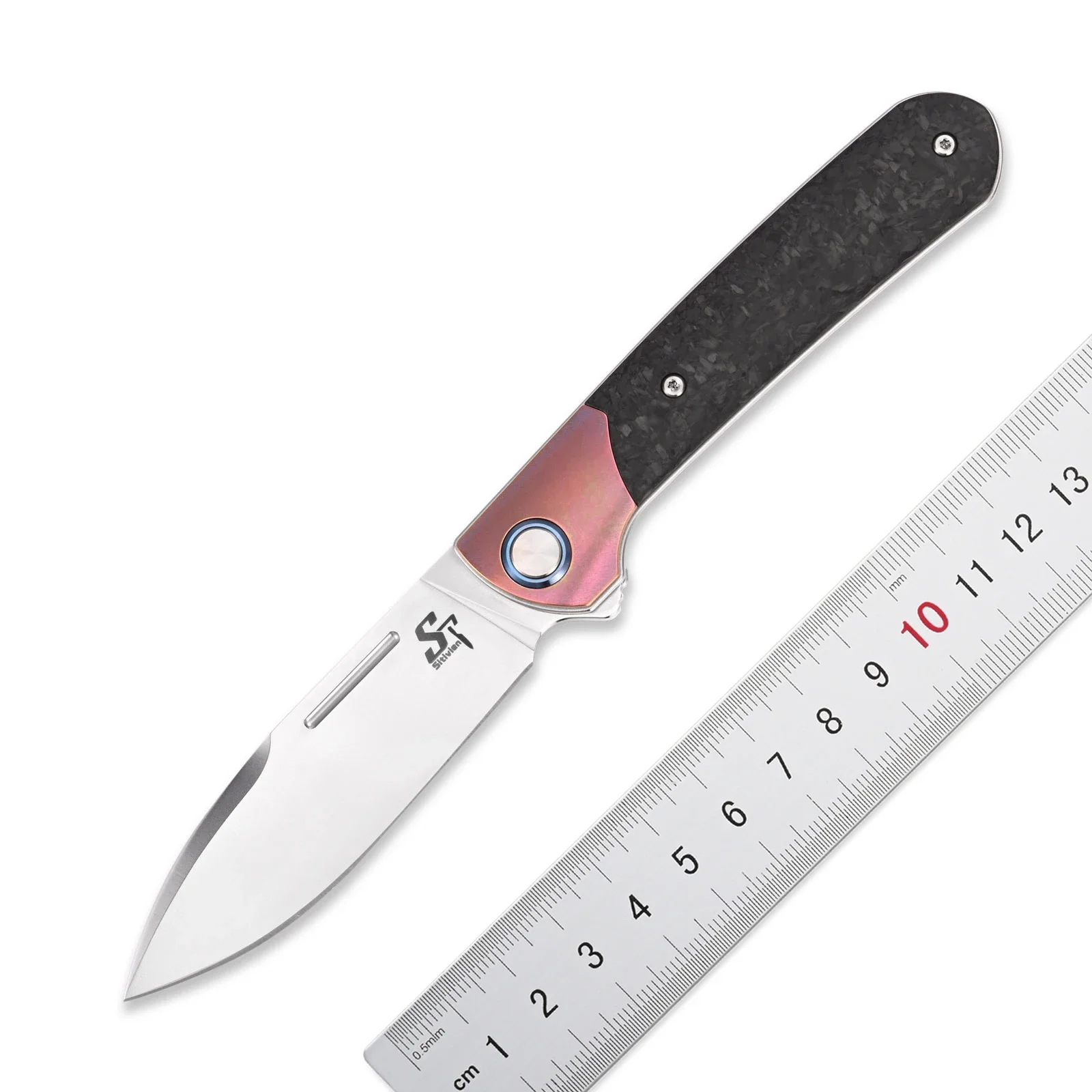 Sitivien ST995 Folding Pocket Knife M390 Steel Blade Titanium Carbon Fiber Handle EDC Tool Knifes for Camping Work Collection 2