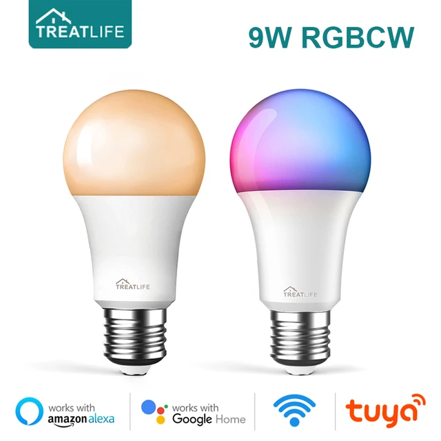 Tuya-bombilla inteligente E27, bombilla LED regulable con WiFi/Bluetooth,  RGBCW, 100-240V, Control por aplicación Smart Life, compatible con Alexa y  Google Home - AliExpress