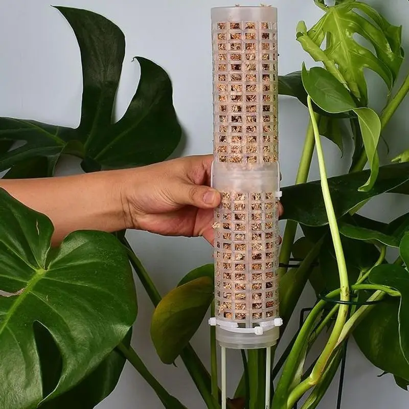 Stackable Moss Totem Pole Stick, Sphagnum Plastic Moss Bracket for Orchid Monstera Flowers Plant, Stylish Climbing 5