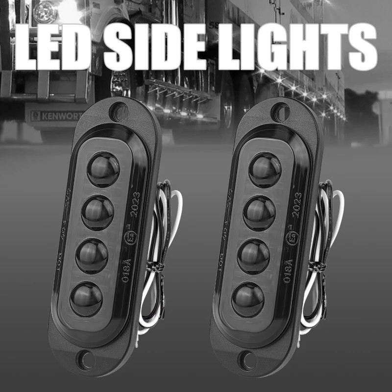 Truck Side Clearance Marker Lamp Warning Tail Lights LED Side Marker Lamp Indicator for Car Bus SUV Lorry Trailer RV 12V 24V