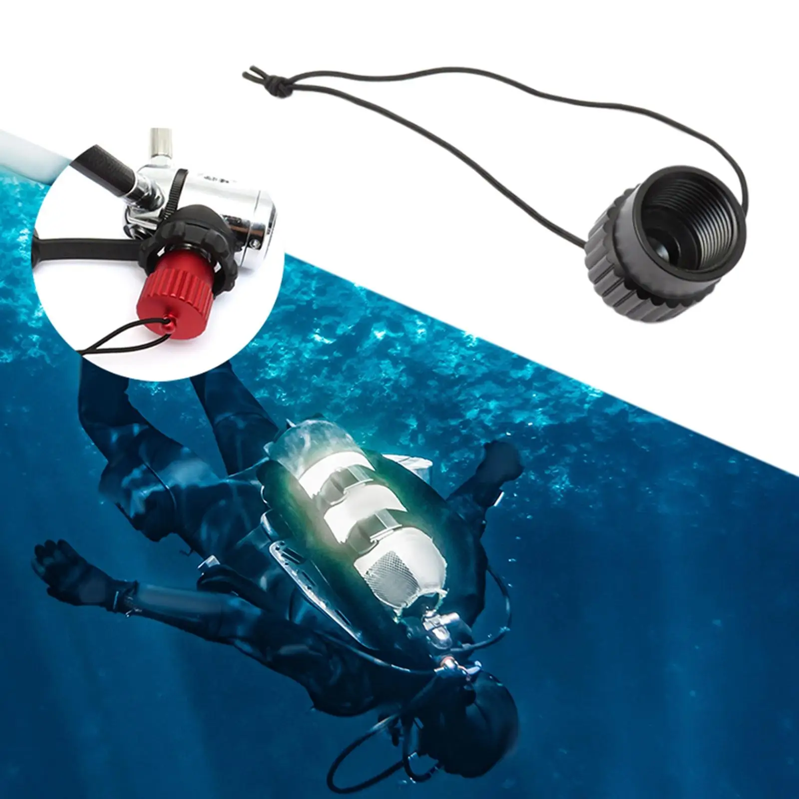 ScubaDivingDiveDINTankValveThreadedCoverAluminumDustPlug