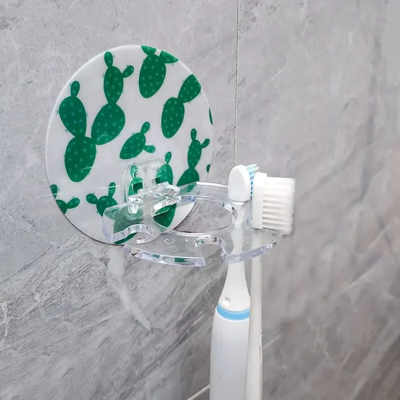 2pcsToothbrush Holder Bathroom Creative Wall Mounted Multipurpose Storage Rack Household Punch Free Toothpaste Razor Holder