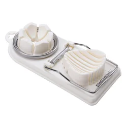 Stainless Steel Multifunctional Egg and Luncheon Meat Slicer with Flower-Shape Design (White-2)