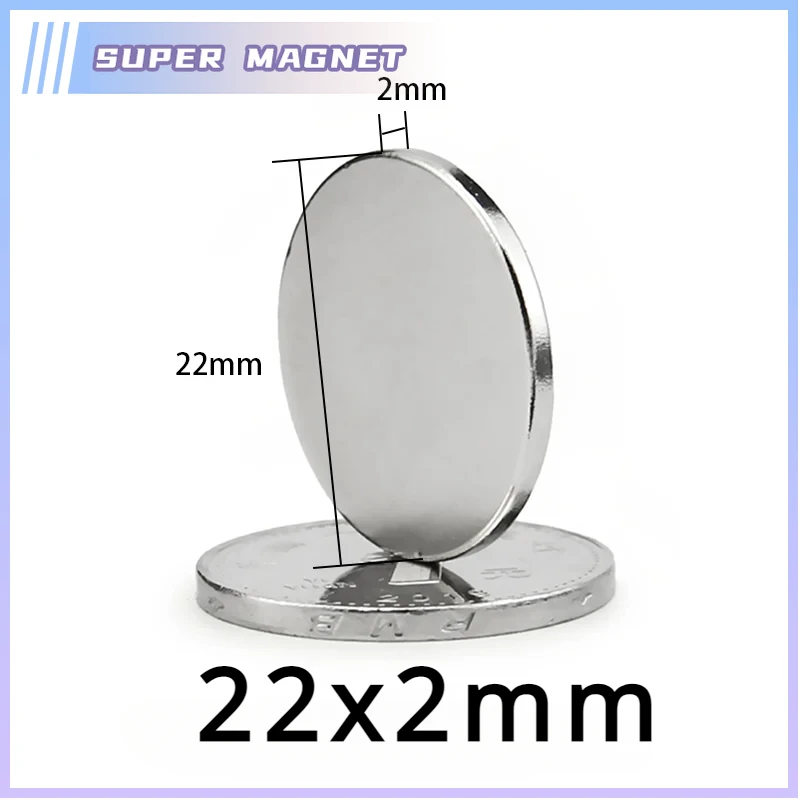 5/10/20/50/80PCS 22×2 mm Round Search Magnet 22mm X 2mm Disc Rare Earth Neodymium Magnet N35 Permanent Magnet Srtong 22*2 mm