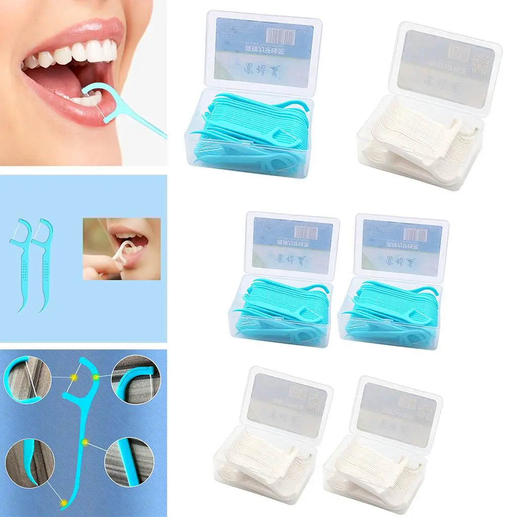  Floss Picks with Portable Cases High Toughness Interdental Toothpicks for Travel Hotel Family