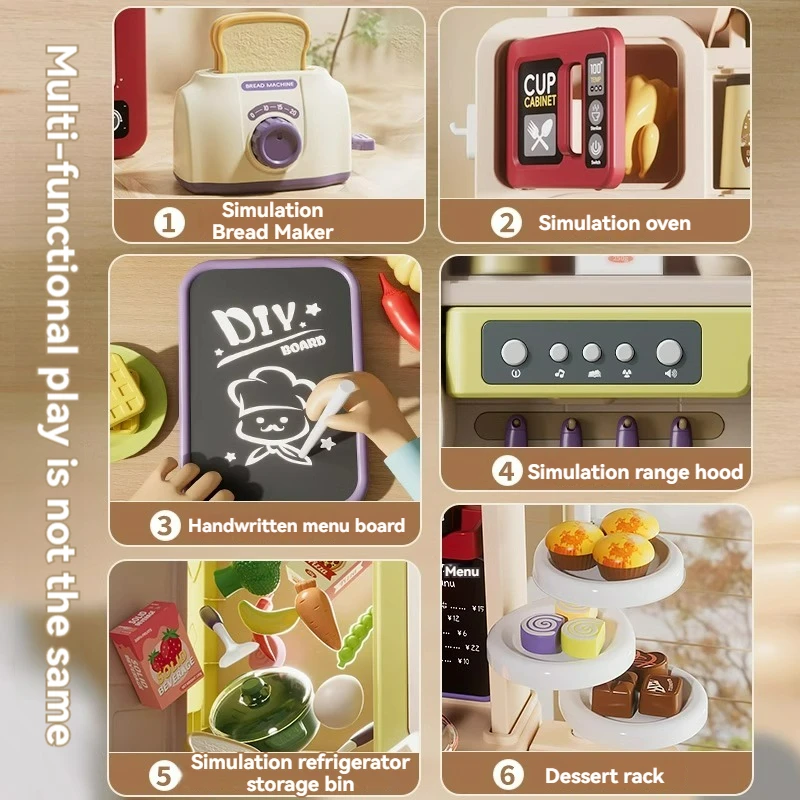 Oversize Kitchen Toys Girl Playing Home Simulated Kitchen Utensils Female Treasure Cooking Children's Birthday Christmas Gifts 5