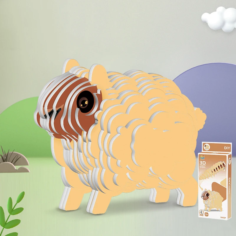 Animal 3D Paper Puzzle For Kids Educational Montessori Toys Funny DIY ...