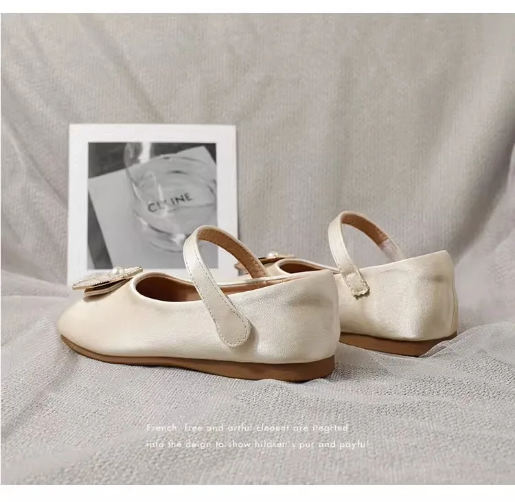 Children's Shoes Summer New Girls' Soft Sole Bow Sandals Princess Flat Ballet Shoe Non-slip Jelly Beach Shoes