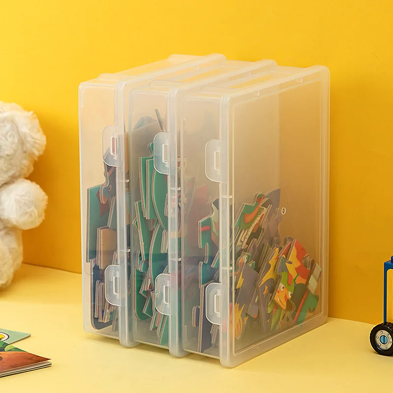 Small Kits Parts Storage Boxes Home Organizer Bins A4/A5 Transparent Storage Box Clear Plastic Document Paper Filling Case