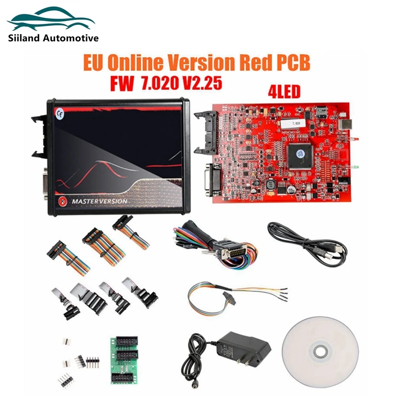 

Online 2.80 EU Red Kess V5.017 OBD2 Manager Tuning Kit KTAG V7.020 4 LED BDM Frame 22pcs Adapters K-TAG 2.25 ECU Programmer