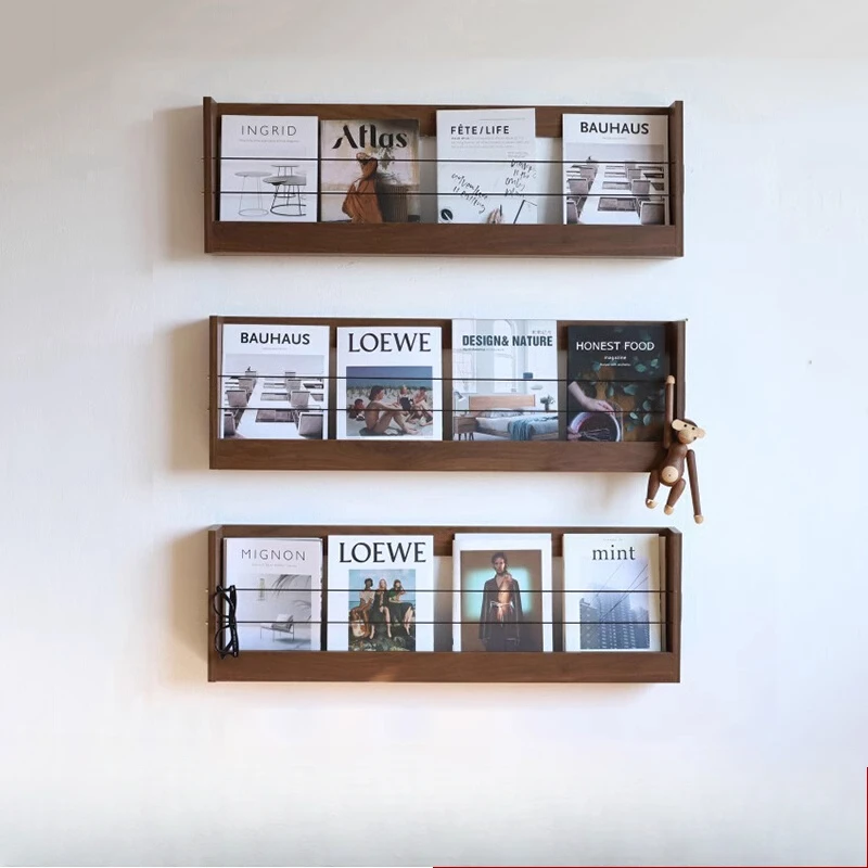 Wall-Mounted Bookshelf Magazine Rack Storage Organizer Living Room Display Shelf Decorative Simple Office Furniture Estante FYMR