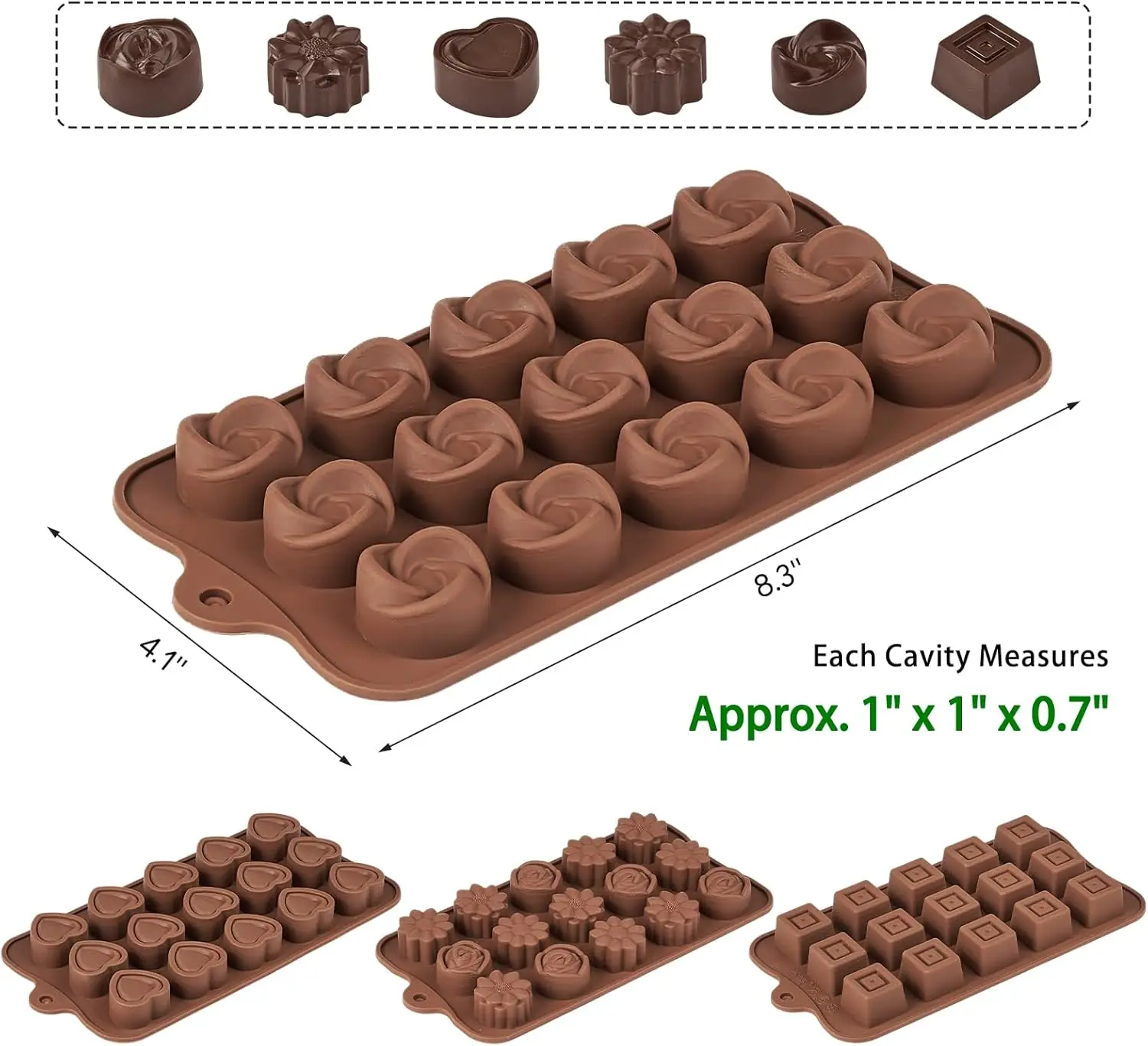 Silicone Chocolate Molds Non-Stick Candy Molds for Making Bite-Sized Chocolates, Candie... - SKU SCM01841 - UGI Packaging