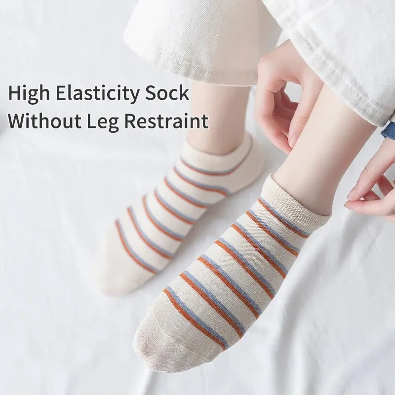 6 Pairs of Women’s Spring and Summer Four Season Striped Plaid Fashion Trend Simple and Comfortable Sports Style Socks Baby & Maternity