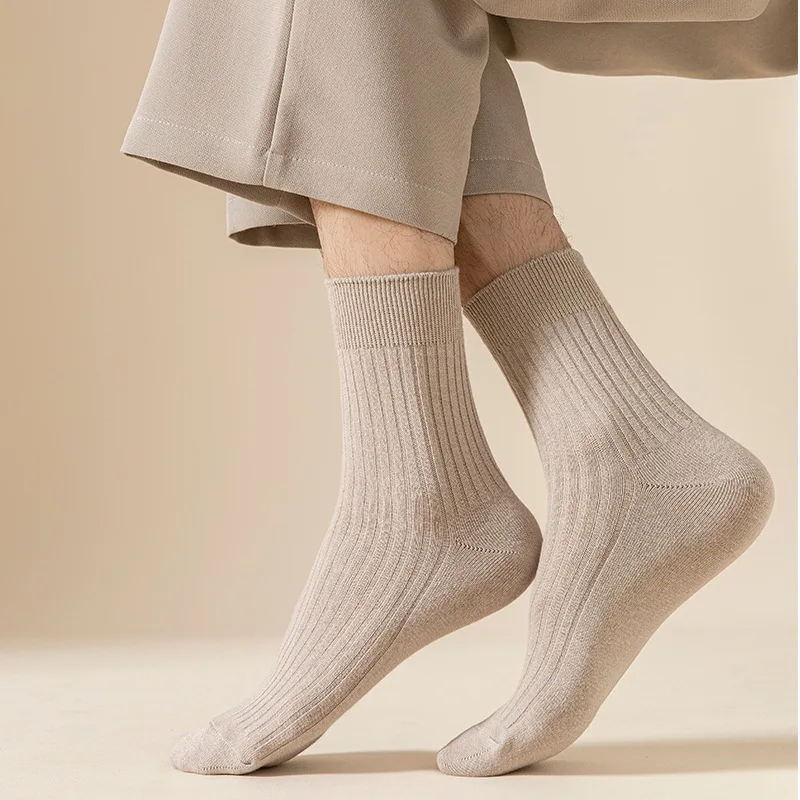 Mens Crew Socks - 3 Pairs Black  White Casual Cotton Streetwear