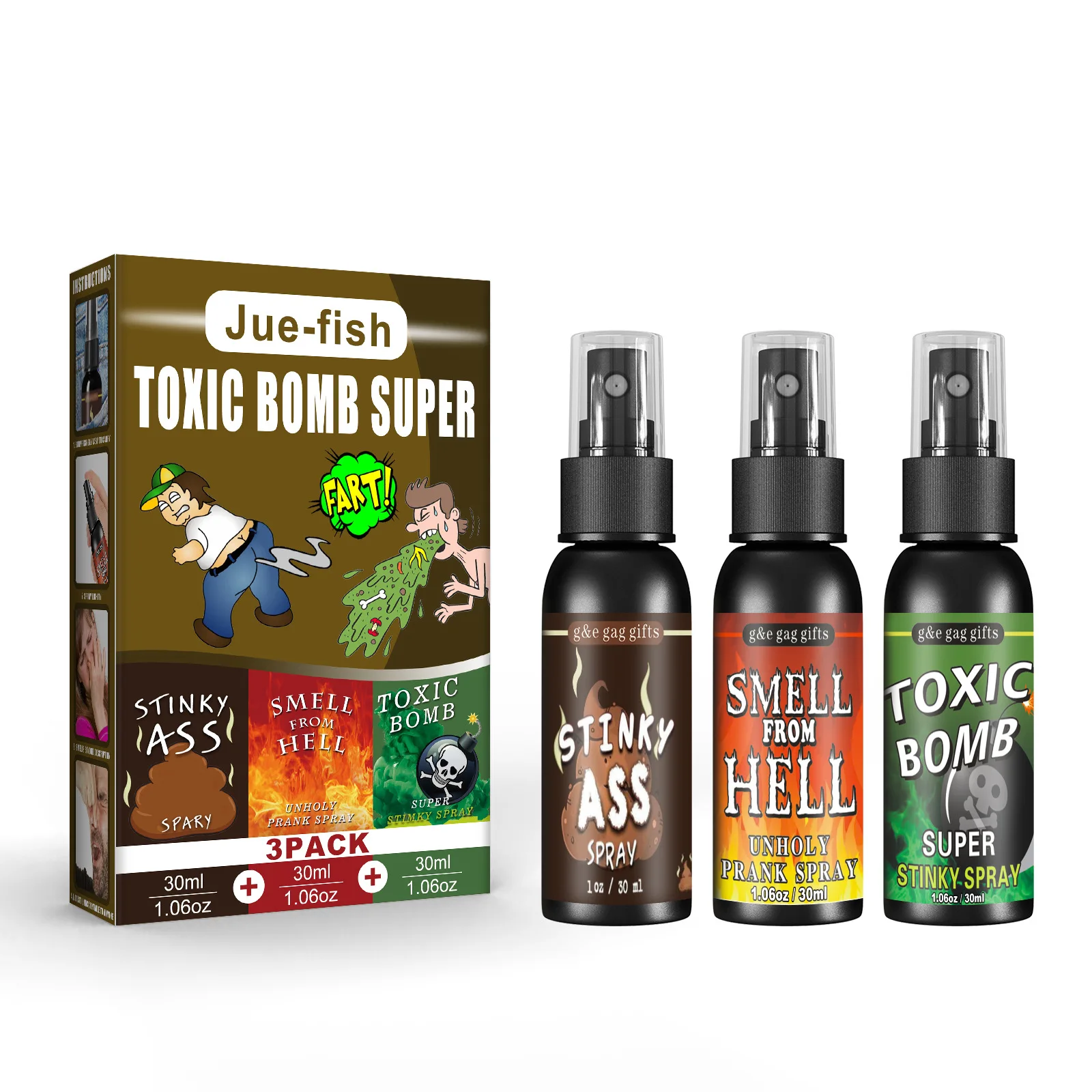 

30ML Novelties Liquid Fart Gag Prank Joke Spray Can Stink Bomb Smelly Stinky Gas Smelly Stinky Gas Novelty Funny Toys