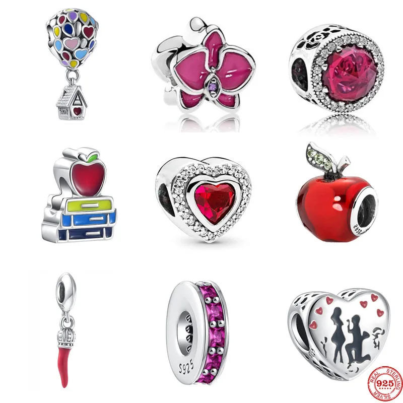New Red Spaver Colorful Ballon Fish DIY fine beads Fit Original Pandora Charms Silver 925 Sterling Bracelet Jewelry F067