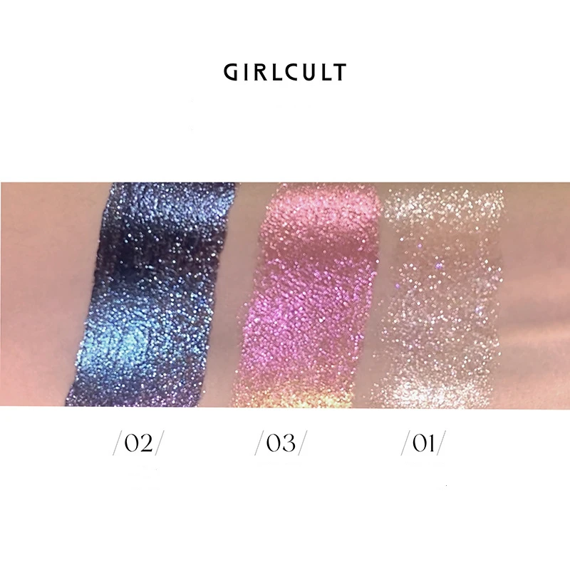 Girlcult New Fine Glitter Sequins  Illusion Liquid Eyeshadow Lips Silkworm Highlight Stacked Single-color Eyeshadow Cosmetics 3