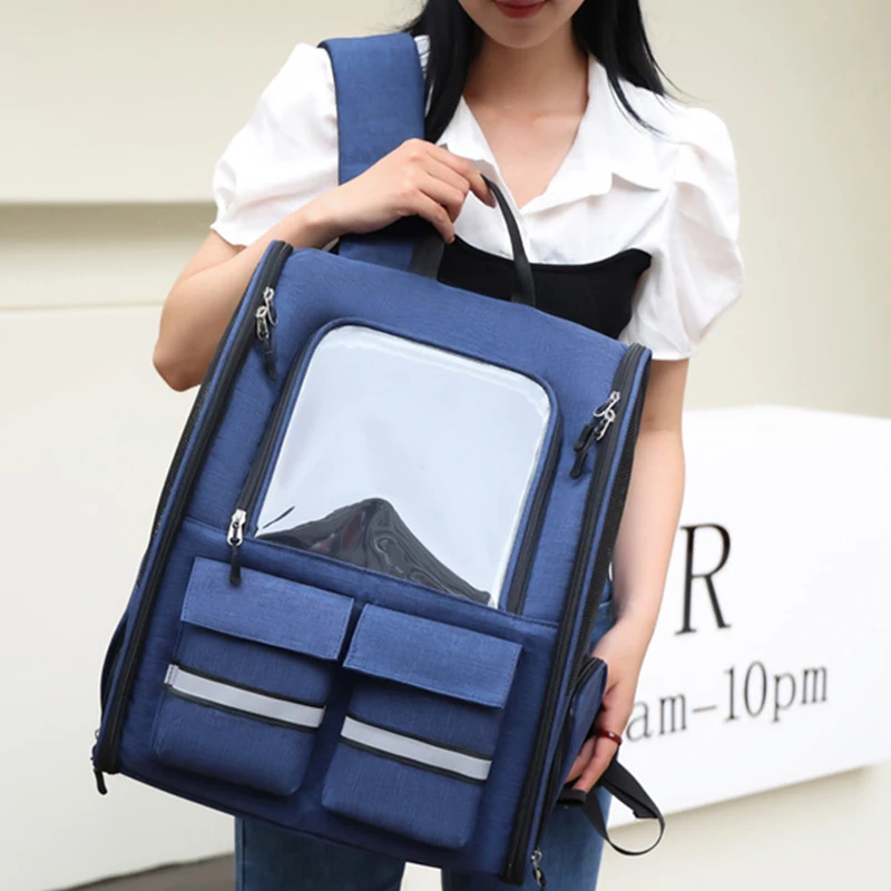 Portable Transport Trolley Bag Pet Carrier Bag Pet Carrier Backpack Pet Bag for Pet Breathable Space Capsule Carrier Backpack for Cat and Dog High Quality Carrying Travel