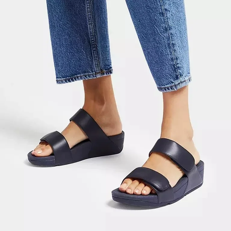 Women Sandals Comfortable Leather Cross Strap Flip Flops Summer Slip-ons