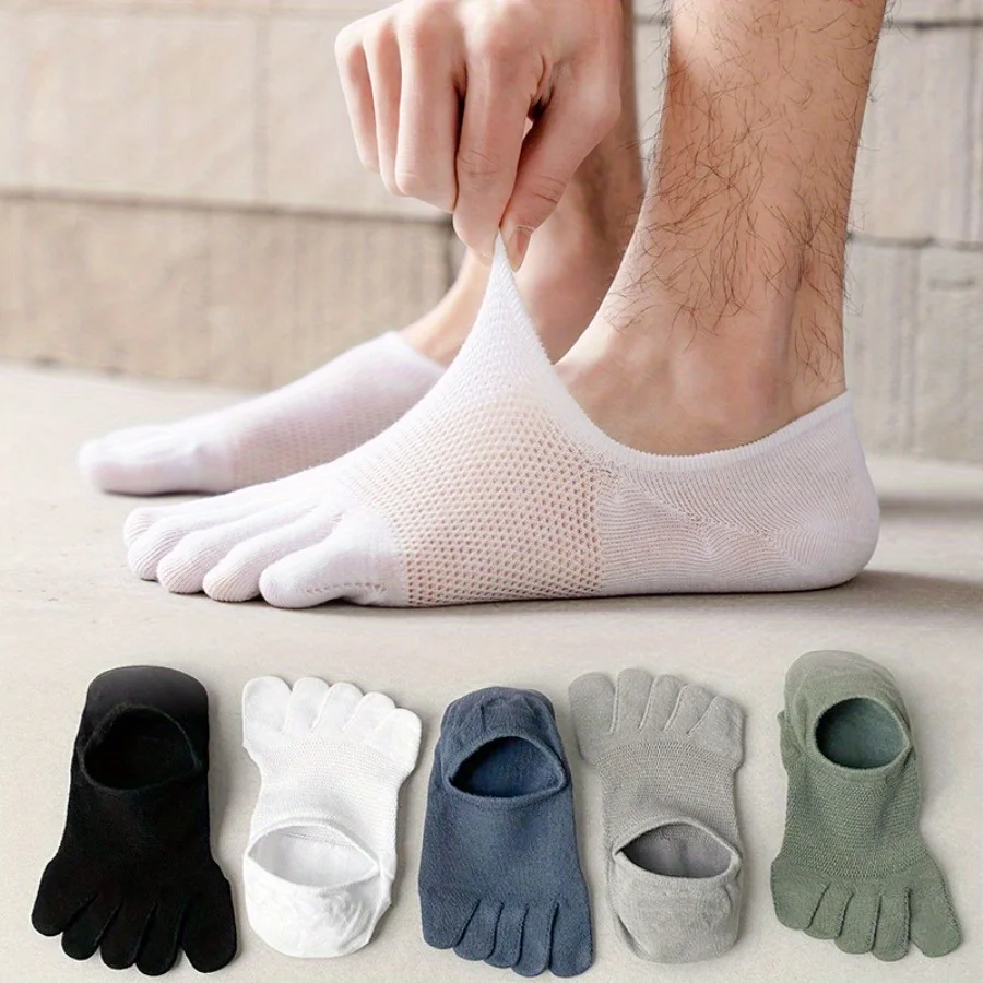 Breathable & Sweat-Absorbing Unisex Mesh Toe Socks - 7 Pairs
