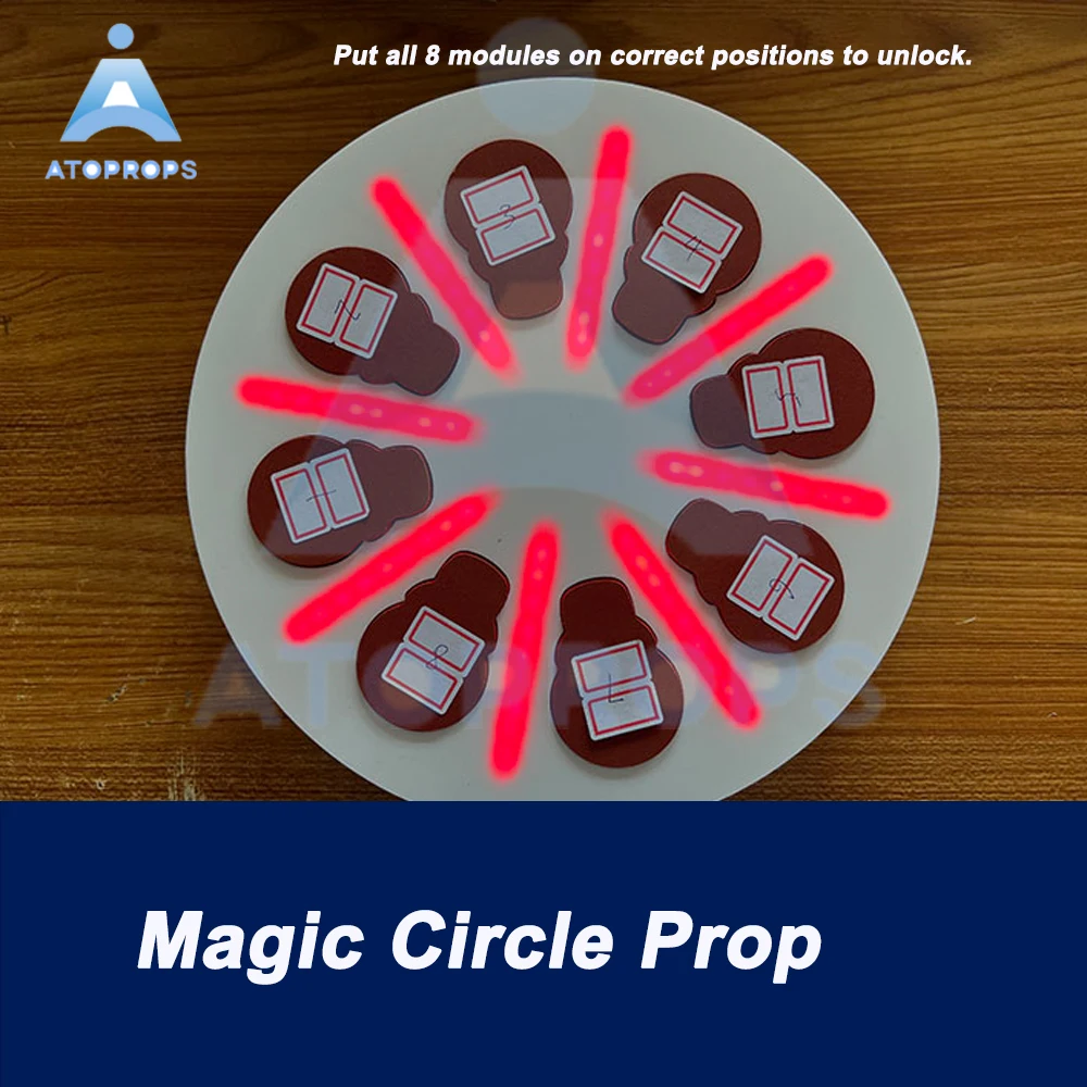 Escape Room Props Magic Circle Prop Put the 8 Modules on correct positions of Magic Circle to light and open chamber  ATOPROPS escape room hand in hand prop human chain prop to open 12v magnet lock chamber prop for room escape game