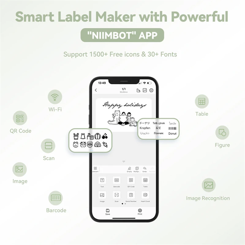 Niimbot b1 Mini Impressora Térmica Bluetooth Portátil Fabricante de Etiquetas de Bolso Auto-adesivo Autocolante Máquina para Pequenas Empresas - Imagem 3