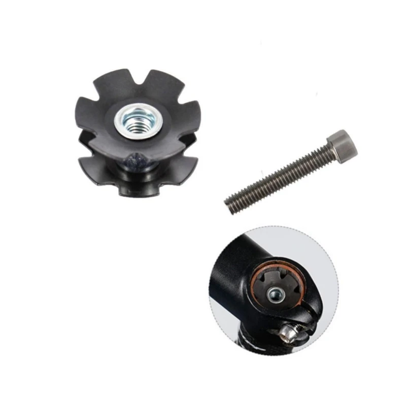 ZHIQU Bike Headset Stem Top Cap Cover with Screw Headset Star Nut and Dust Cap Fit for 1-1/8 Inch bike stem cap