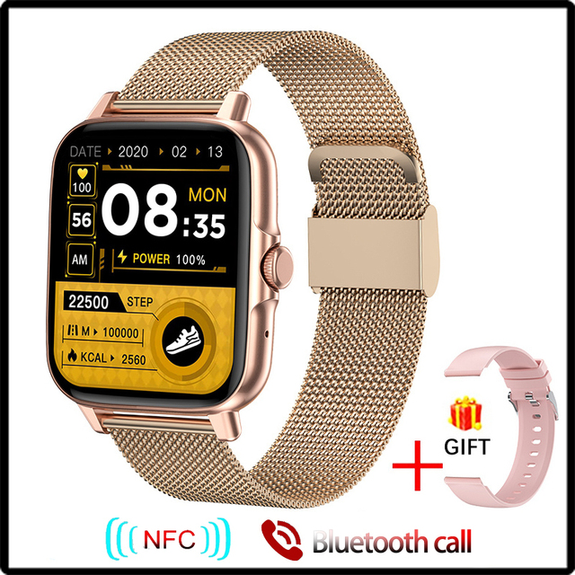 2022 New NFC Smart Watch Men Women 1.69 Inch HD Heart Rate Fitness Tracker Bluetooth Call Men Smartwatch For Huawei Xiaomi